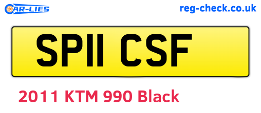 SP11CSF are the vehicle registration plates.