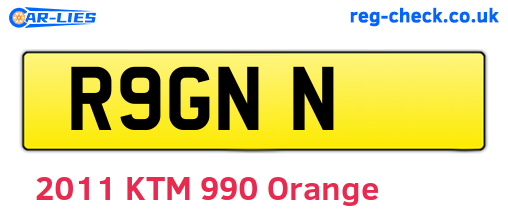 R9GNN are the vehicle registration plates.