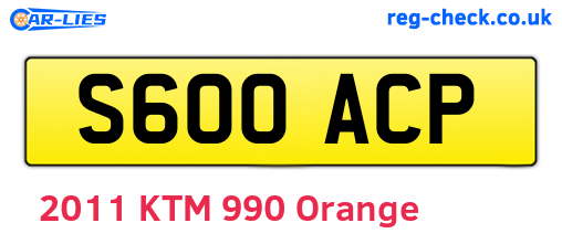 S600ACP are the vehicle registration plates.