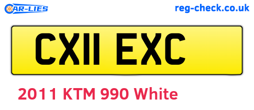 CX11EXC are the vehicle registration plates.