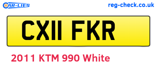 CX11FKR are the vehicle registration plates.