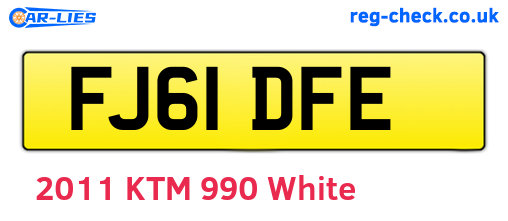 FJ61DFE are the vehicle registration plates.
