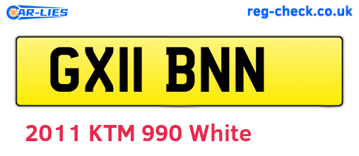 GX11BNN are the vehicle registration plates.