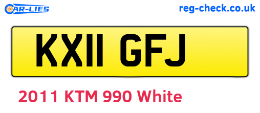 KX11GFJ are the vehicle registration plates.