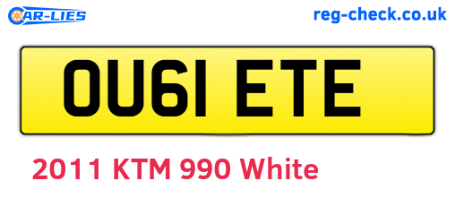OU61ETE are the vehicle registration plates.