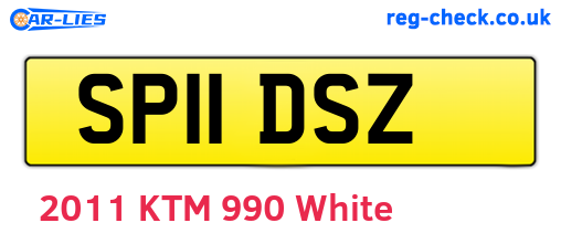 SP11DSZ are the vehicle registration plates.
