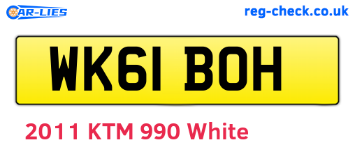 WK61BOH are the vehicle registration plates.