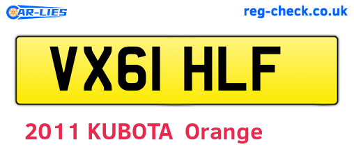 VX61HLF are the vehicle registration plates.