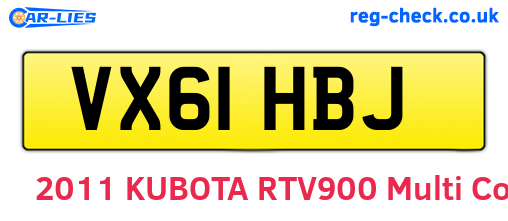 VX61HBJ are the vehicle registration plates.