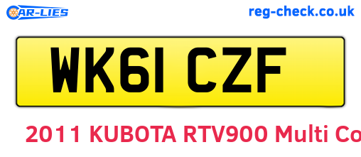 WK61CZF are the vehicle registration plates.