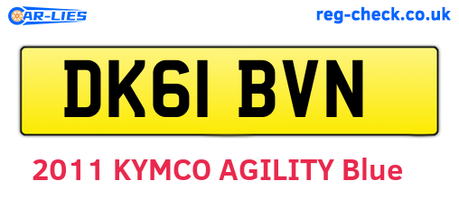 DK61BVN are the vehicle registration plates.