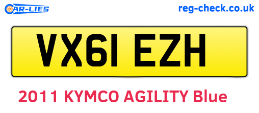 VX61EZH are the vehicle registration plates.