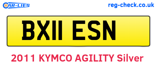 BX11ESN are the vehicle registration plates.