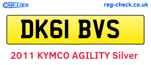DK61BVS are the vehicle registration plates.