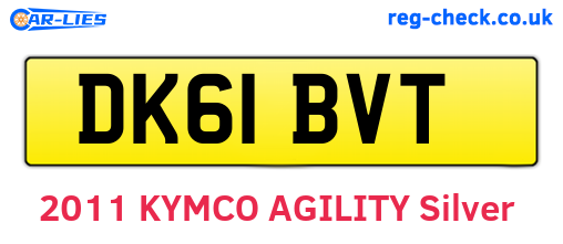 DK61BVT are the vehicle registration plates.