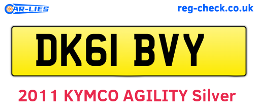 DK61BVY are the vehicle registration plates.