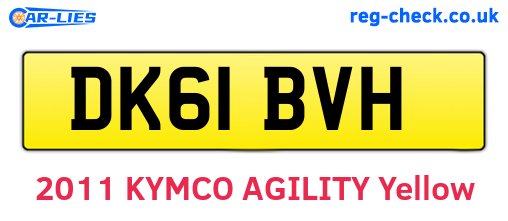 DK61BVH are the vehicle registration plates.