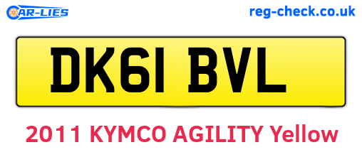 DK61BVL are the vehicle registration plates.