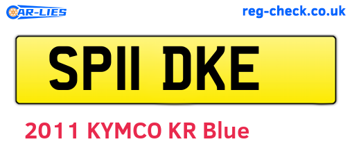 SP11DKE are the vehicle registration plates.