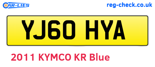 YJ60HYA are the vehicle registration plates.