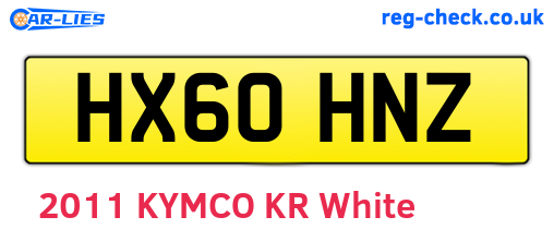 HX60HNZ are the vehicle registration plates.