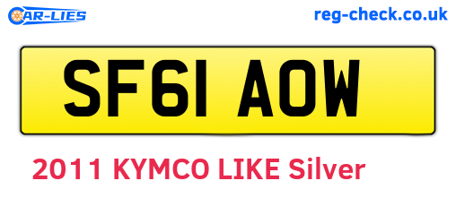 SF61AOW are the vehicle registration plates.