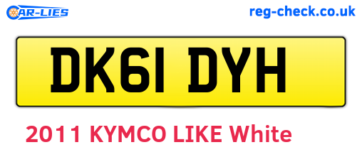 DK61DYH are the vehicle registration plates.