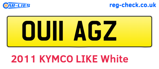 OU11AGZ are the vehicle registration plates.
