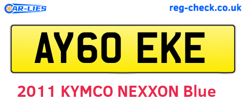 AY60EKE are the vehicle registration plates.