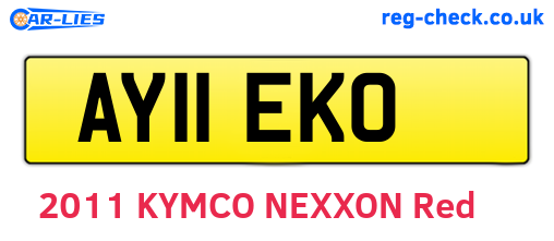 AY11EKO are the vehicle registration plates.