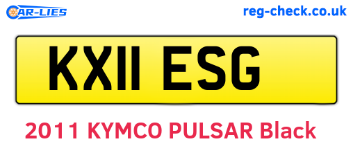 KX11ESG are the vehicle registration plates.