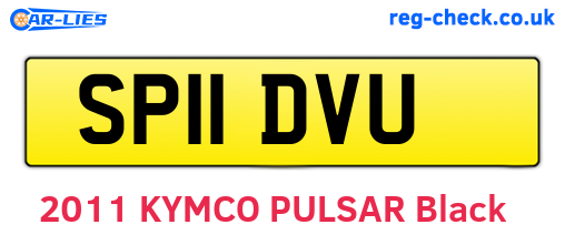 SP11DVU are the vehicle registration plates.