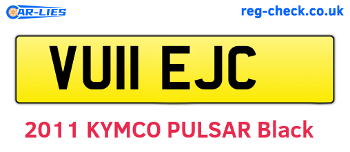 VU11EJC are the vehicle registration plates.
