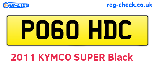 PO60HDC are the vehicle registration plates.