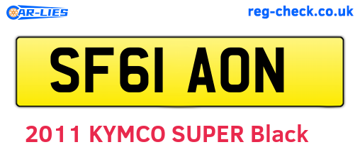 SF61AON are the vehicle registration plates.