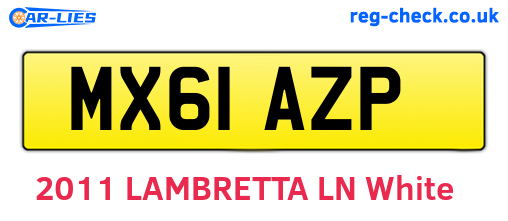 MX61AZP are the vehicle registration plates.