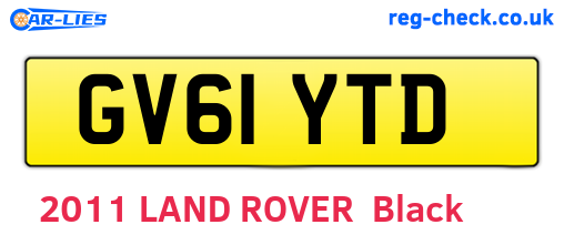 GV61YTD are the vehicle registration plates.