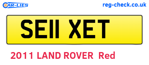 SE11XET are the vehicle registration plates.