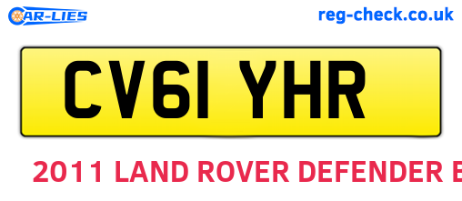 CV61YHR are the vehicle registration plates.