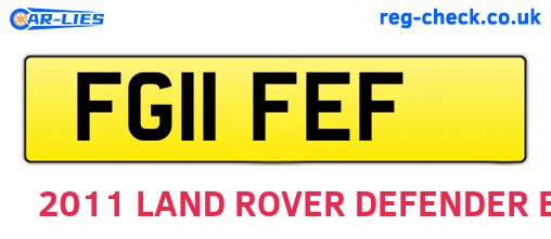 FG11FEF are the vehicle registration plates.