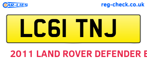 LC61TNJ are the vehicle registration plates.