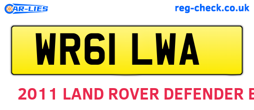WR61LWA are the vehicle registration plates.