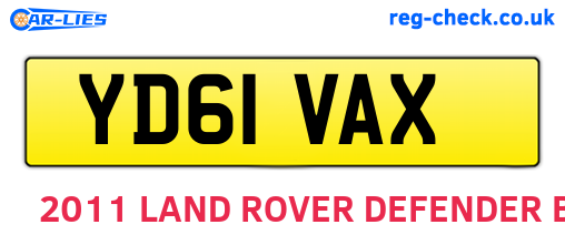 YD61VAX are the vehicle registration plates.