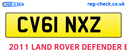 CV61NXZ are the vehicle registration plates.
