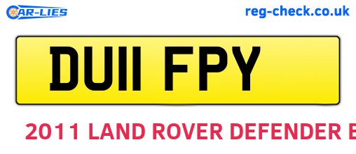 DU11FPY are the vehicle registration plates.
