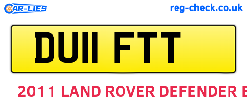 DU11FTT are the vehicle registration plates.
