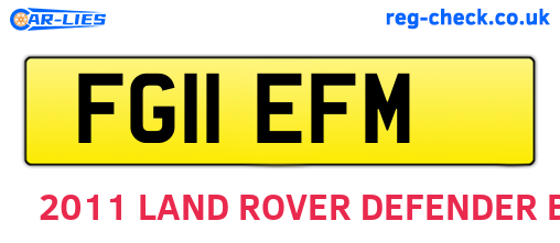 FG11EFM are the vehicle registration plates.