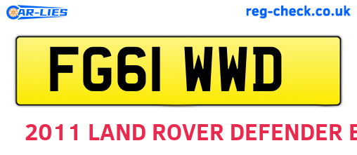 FG61WWD are the vehicle registration plates.