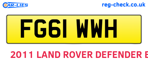 FG61WWH are the vehicle registration plates.
