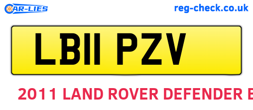 LB11PZV are the vehicle registration plates.